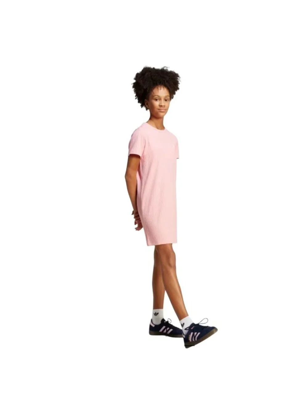 ADIDAS Girls Pink Ribbed Dress Size Large NEW NWT - Picture 2 of 3